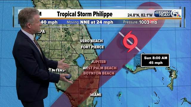 Early Sunday morning updated on TS Philippe