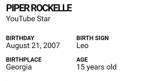 HAPPY 15 BIRTHDAY PIPER ROCKELLE A YOUTUBE STAR !!!