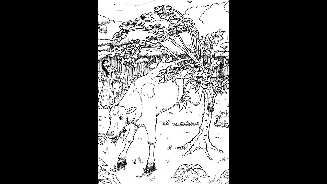 Cow Eating Tree