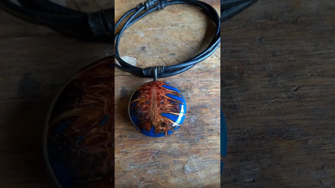 Pod infused with blue resin necklace #craftideas