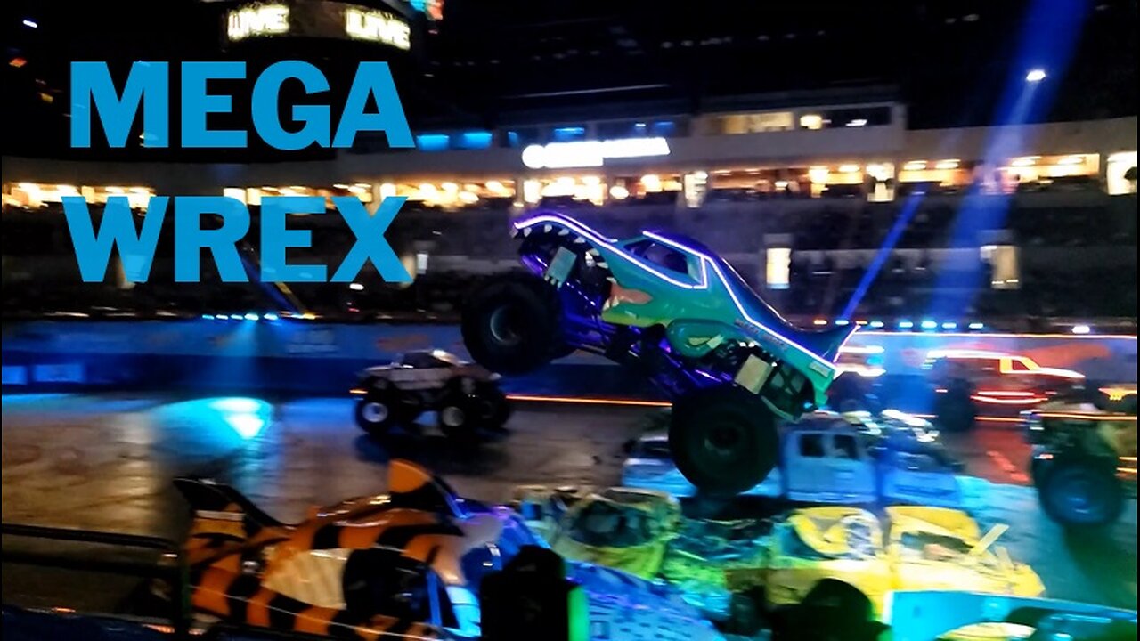 Mega Wrex at Hot Wheels Monster Truck Show Glow Party