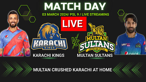 🔴Live PSL 9 LIVE : MULTAN SULTANS vs KARACHI KINGS MATCH 19 | MULTAN CRUSHED KARACHI | MS vs KK LIVE