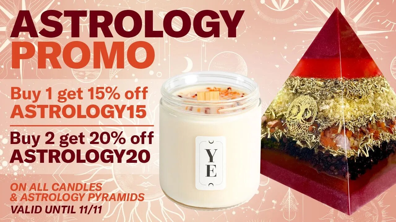 ASTROLOGY PROMO! Pyramids & Chrystal Infused Candles!