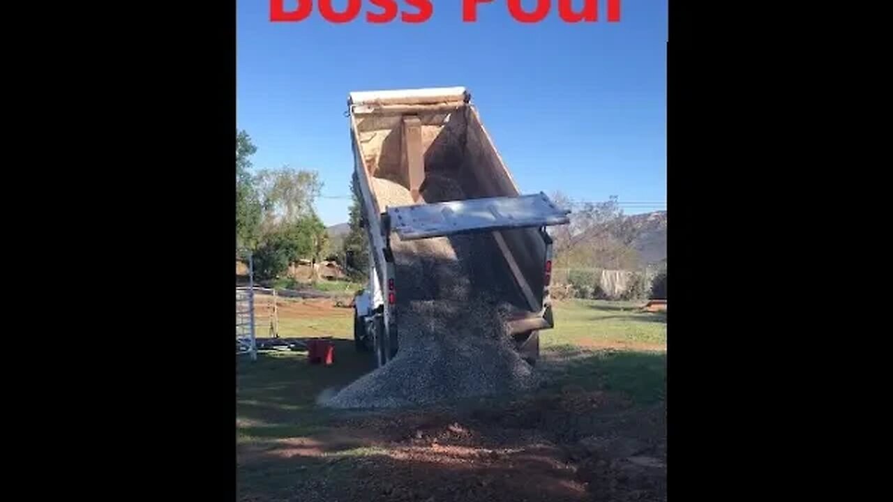 Dump Truck 16 Ton 3/4 Gravel Pour On a Slope SKETCHY