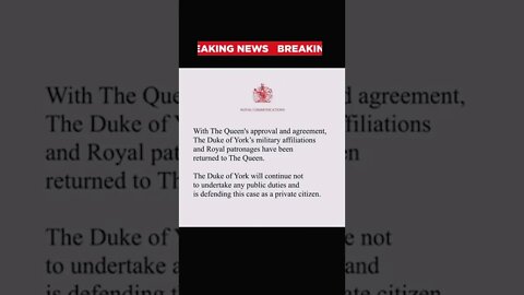 Breaking News! Prince Andrew Loses His Military Titles and Patronages!