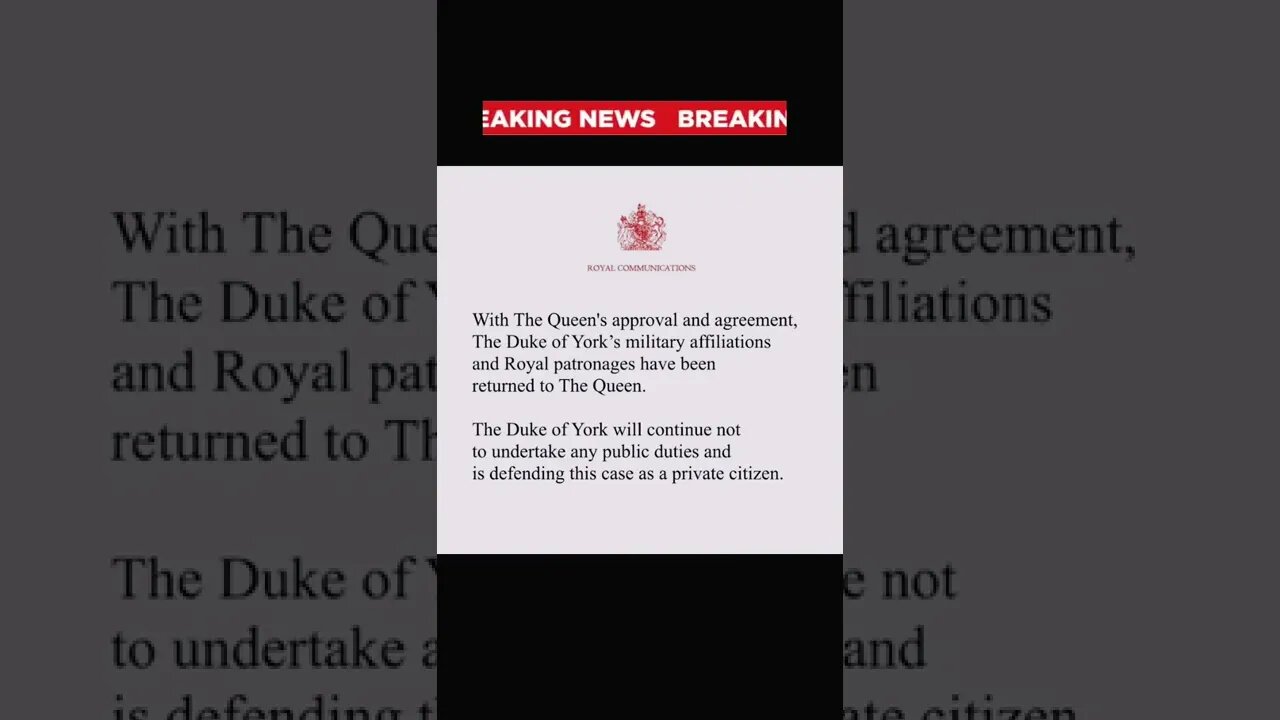 Breaking News! Prince Andrew Loses His Military Titles and Patronages!