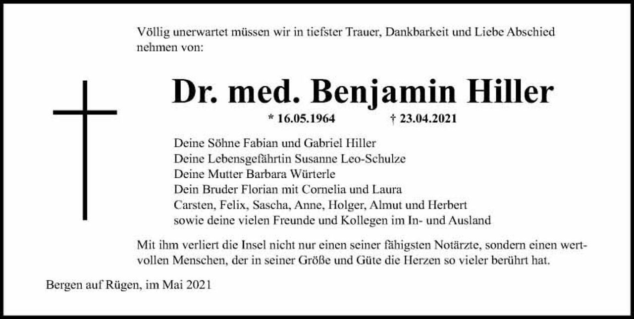 Dr. Benjamin Hiller verstorben