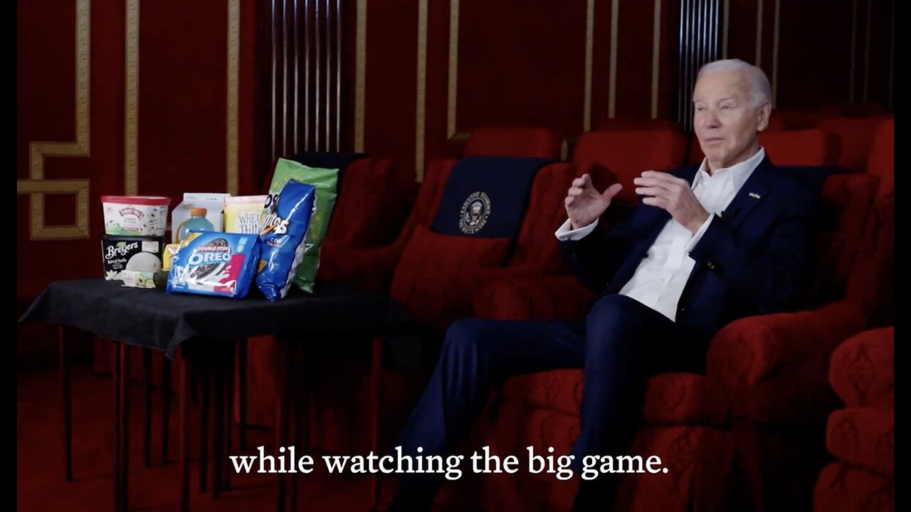 Joe Biden Bitches About 'Shrinkflation' Affecting Super Bowl Snacks in Cringe Video