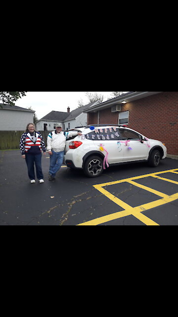 Never too old to enjoy your birthday! Birthday parade for my 56 year old husband