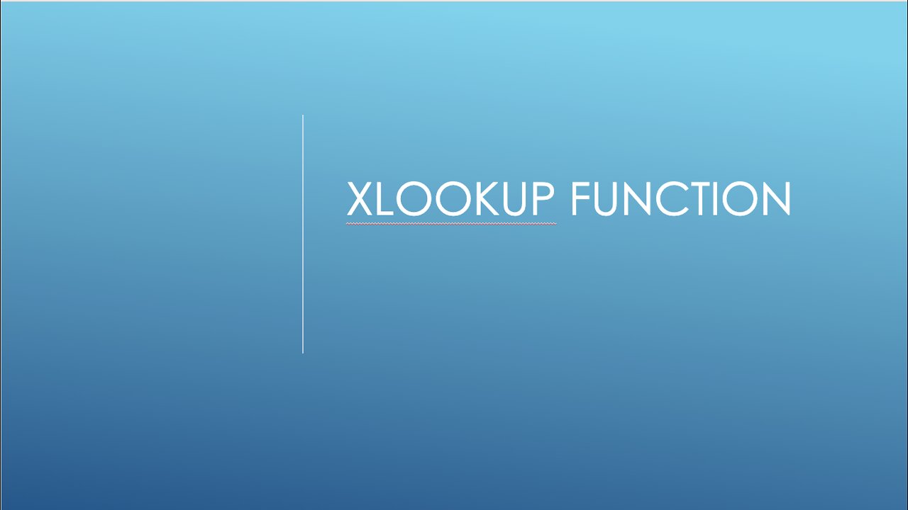 Microsoft Excel - Xlookup Function