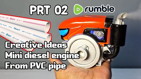 02-Easy Way to Make Your Own Kubota Mini Rd190 Zt155 Diesel Engine from PVC Pipes - Creative DIY!