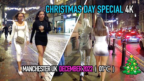 🎄CHRISTMAS DAY SPECIAL: DECEMBER 2022 (-01℃) 4K #mad friday #manchester #walkingtour