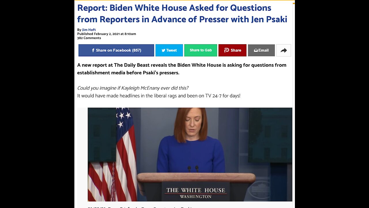 Biden White House Asked for Questions from Reporters in Advance of Presser with Jen Psaki