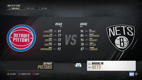 🏀NBA Live Season - Week 1 - Detroit Pistons (Road) VS (Home) Brooklyn Nets - XBOX SERIES S - Difficult Level: Pro