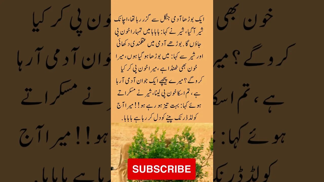 Clever Lion in a mood of cold drink | interesting facts | funny quotes | joke in Urdu