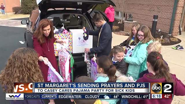 Sending prayers, and pjs, St. Margaret's School holds donation drive for Casey Cares