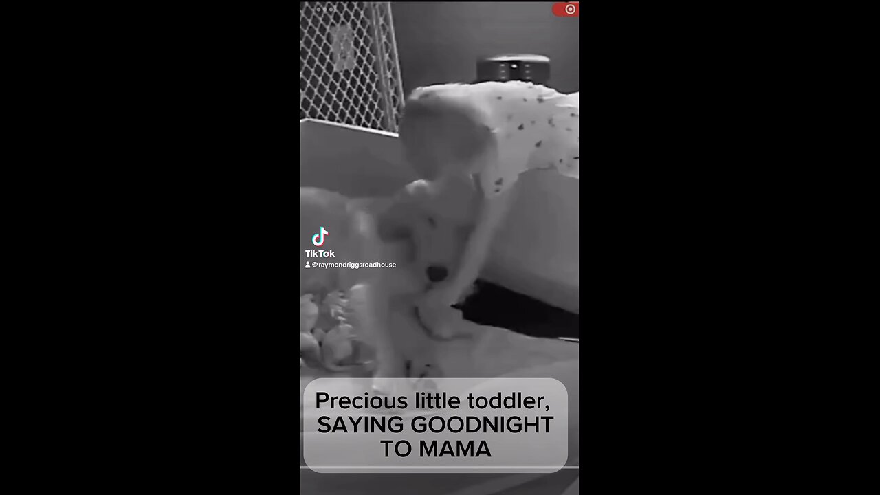 Toddler saying good night to the new mother