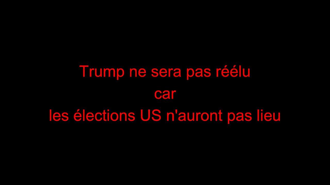 Trump ne sera pas élu car les élections US n'auront pas lieu