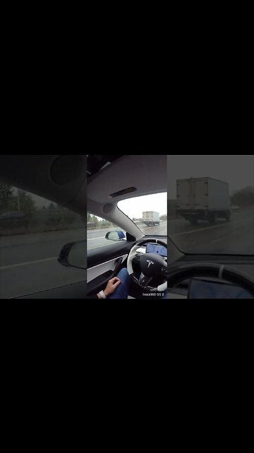 Tesla FSD handles this on-ramp perfectly #teslafsd #teslamodel3 #teslamodely #insta360 #chatgpt