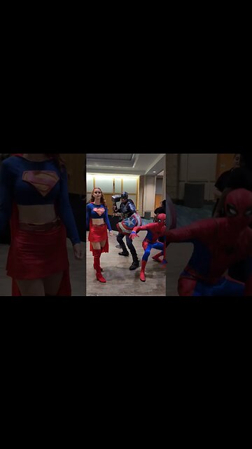 Supergirl Captain America and Spiderman