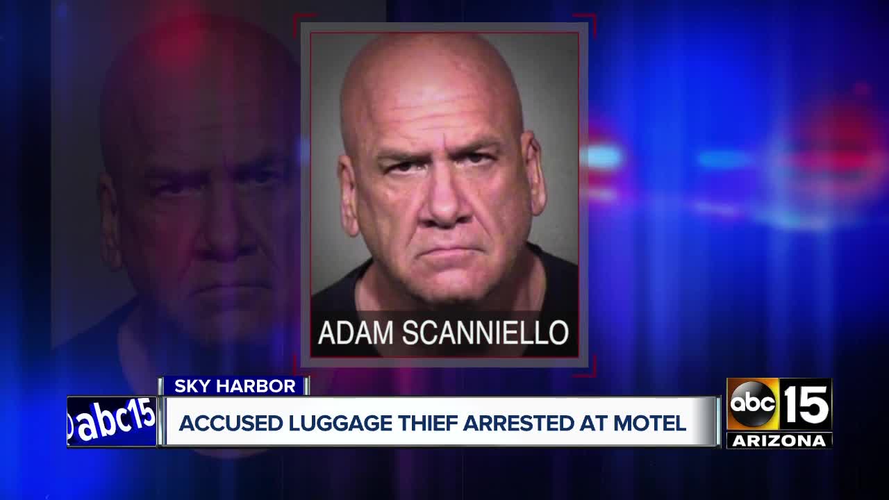 Accused luggage thief arrested at motel