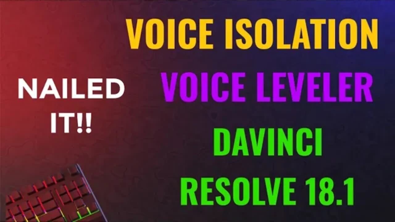 Ai Voice Isolation and Audio Leveler Vocals in Davinci Resolve Studio 18.1