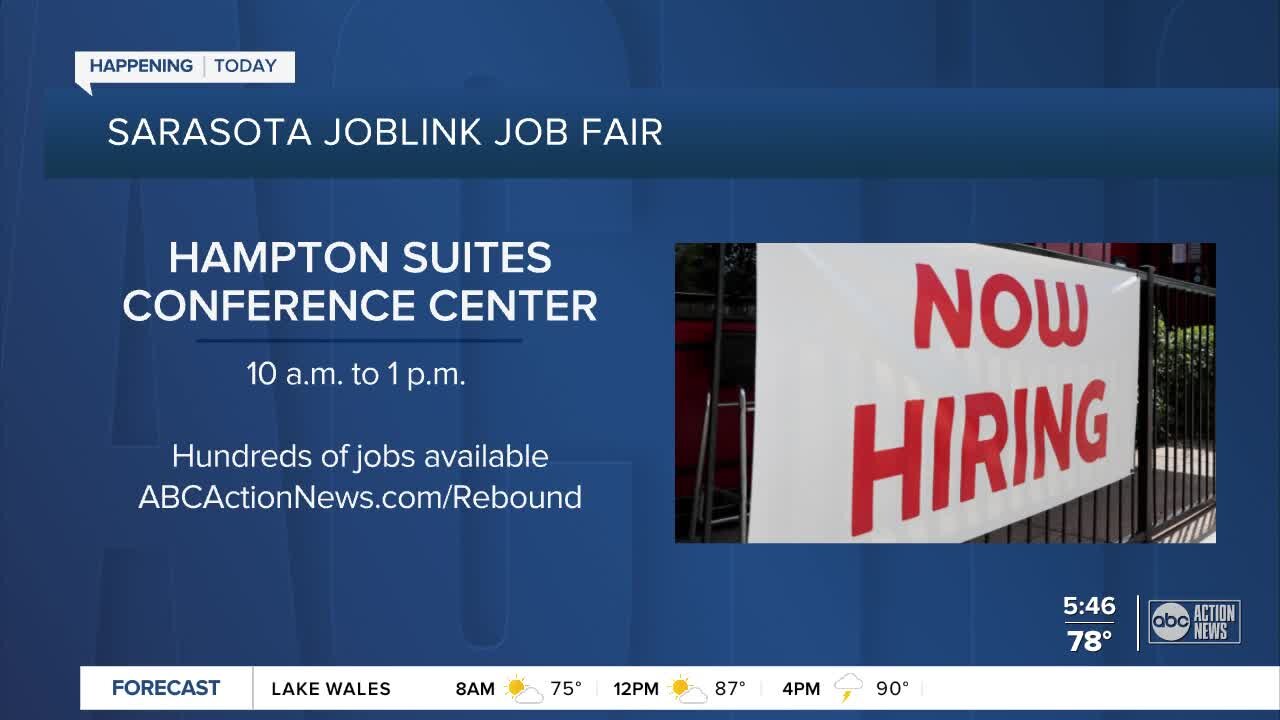 Hundreds of jobs available at the Sarasota JobLink job fair on Tuesday, July 20