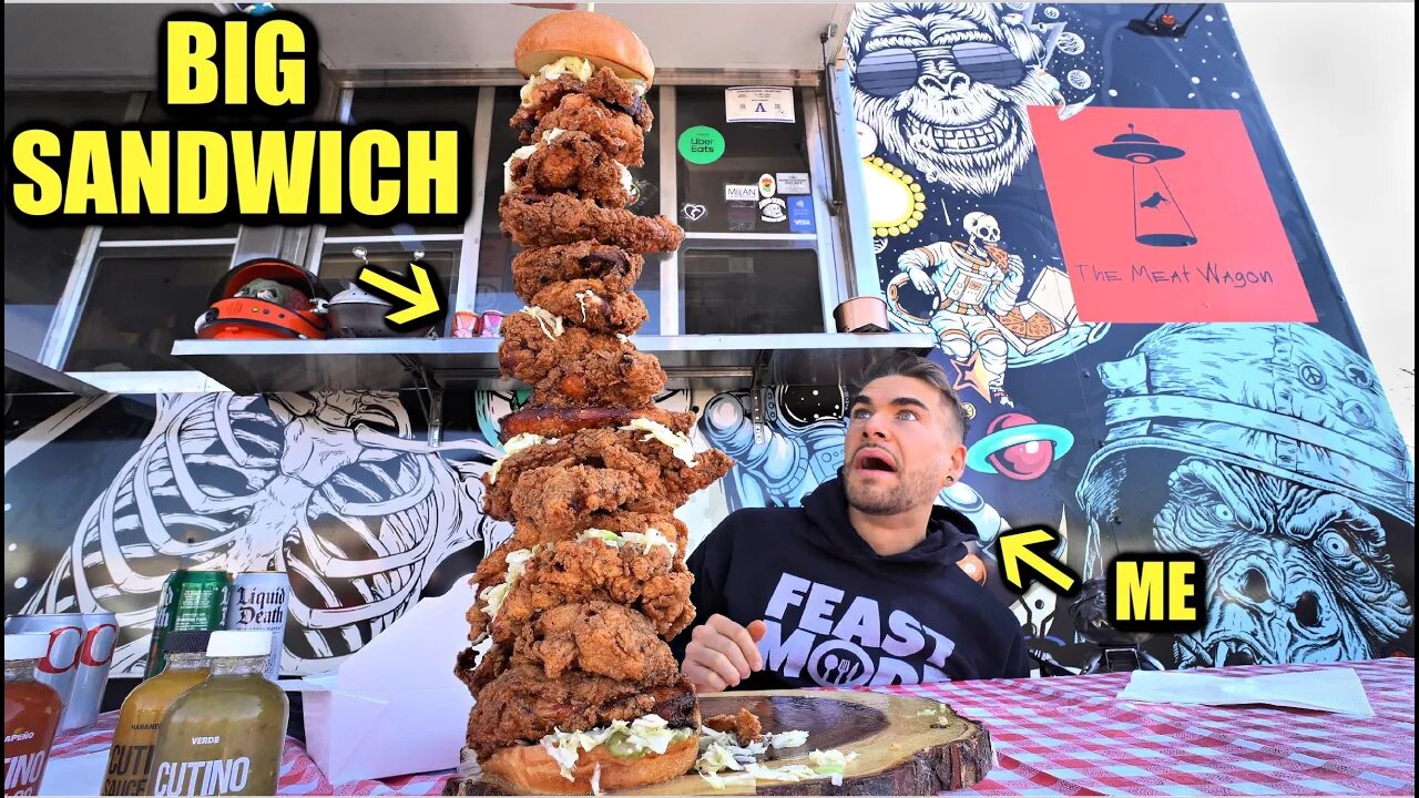 WORLD’S TALLEST FRIED CHICKEN SANDWICH CHALLENGE | 15x Stacked Chicken Sandwich