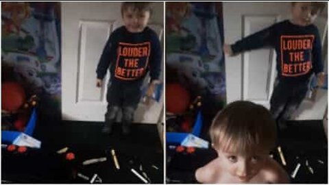 Mischievous kids spread their mom's tampons all over the house