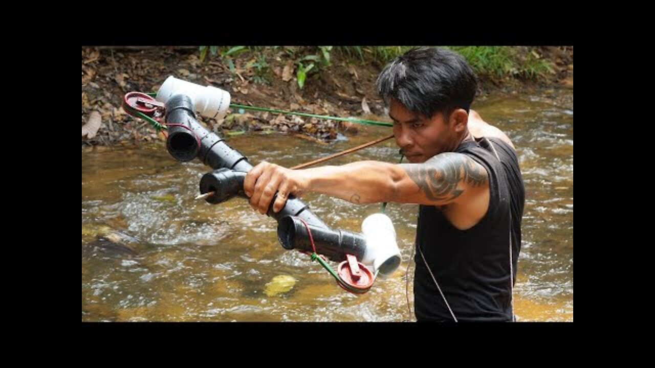 How To Make Amazing PVC Bow Slingshot | Amazing Slingshot Vs Huge Fish