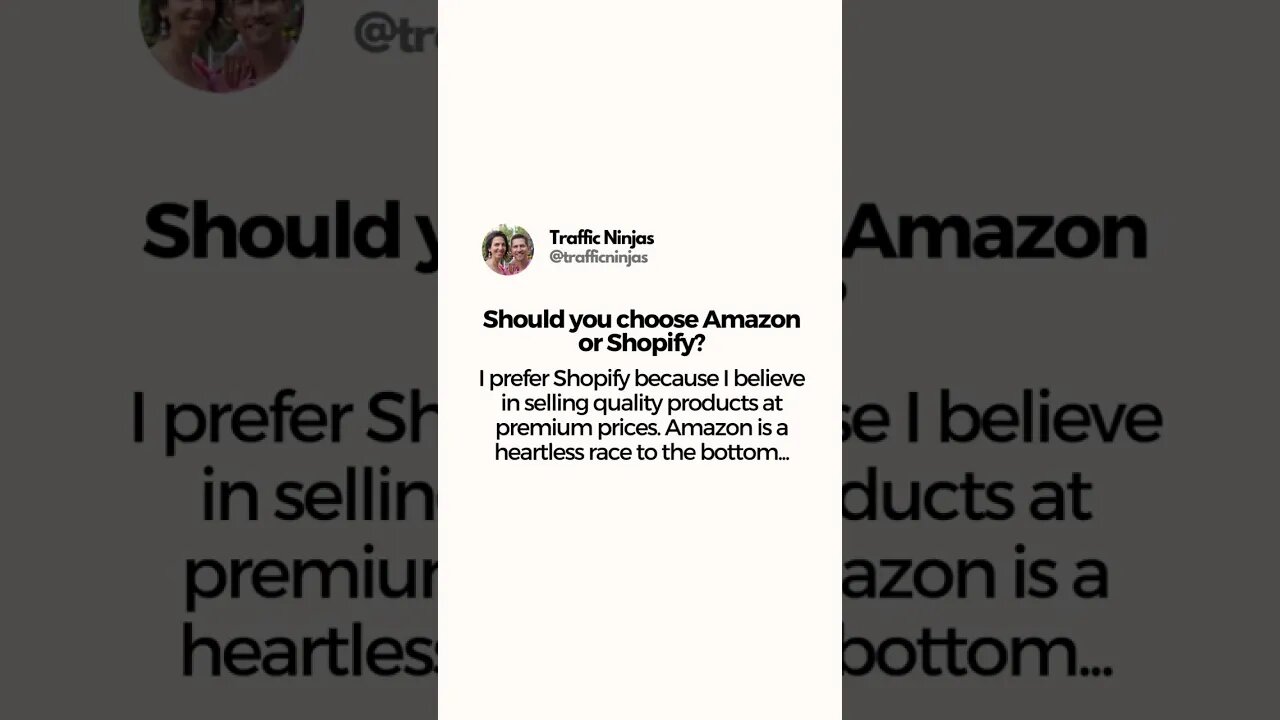 Shopify vs Amazon? This is what I think... You?