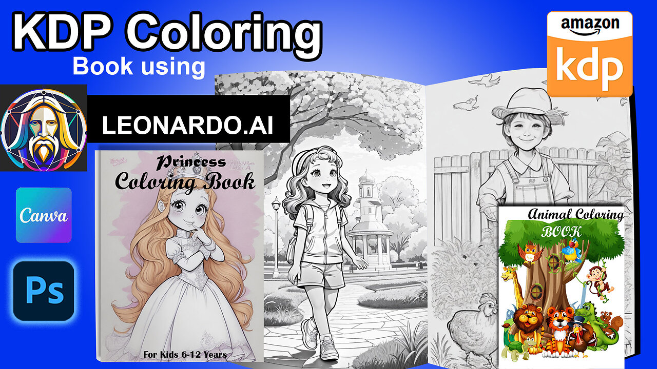 KDP Coloring Books Leonardo AI and Canva