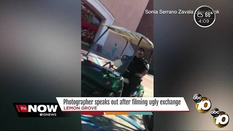 Photographer speaks out after filming ugly exchange