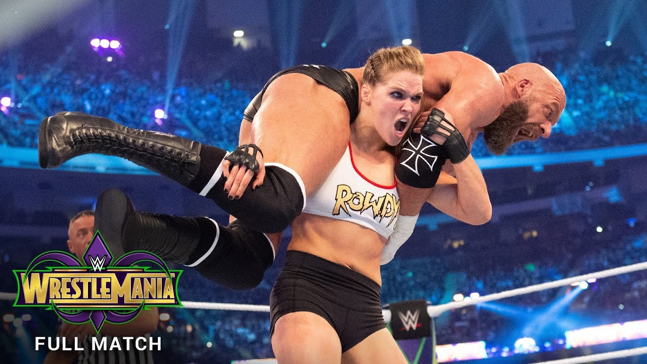 FULL MATCH - Ronda Rousey & Kurt Angle vs. Triple H & Stephanie: WrestleMania 34