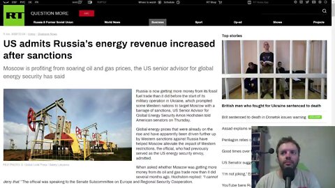 The US admits sanctions and embargos have inadvertently helped Russia's energy revenue increase