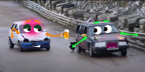 Funny Car wars in Demoliton Derby