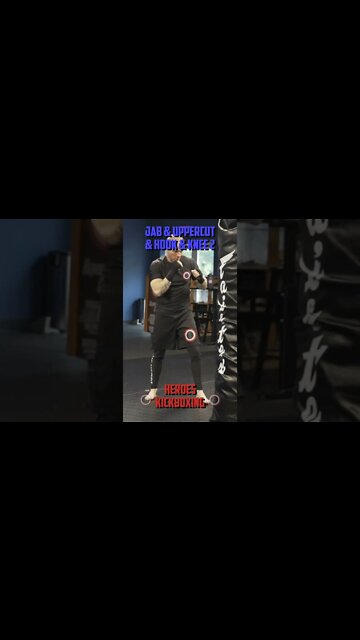 Heroes Training Center | Kickboxing & MMA "How To Double Up" Jab & Uppercut & Hook & Knee 2 #Shorts