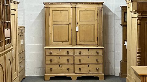 Magnificent Large Georgian Pine Linen Press 6 Drawers (V5705L) @PinefindersCoUk