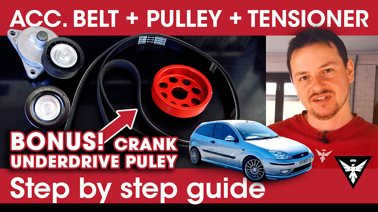 Accessory Belt Replacement PLUS Tensioner & Pulleys PLUS Underdrive Pulley Install - Ford Focus MK1