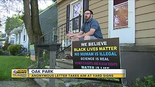 Anonymous letter takes aim at yard signs in Oak Park