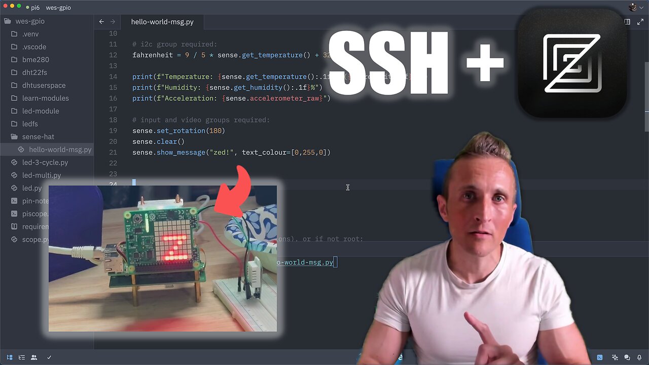 Zed Has Remote SSH in Alpha - Feat. Raspberry Pi Sense Hat