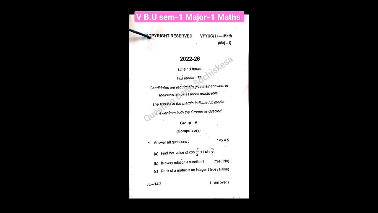 vinoba bhave University ka questions paper