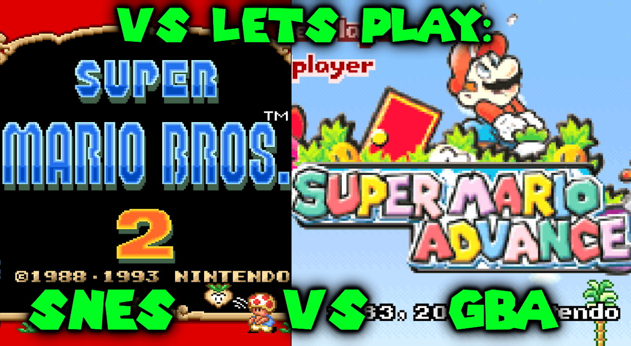 vs Let's Play: Super Mario Bros 2 on SNES vs Mario Advance on Game Boy Advance - Gameplay Comparison