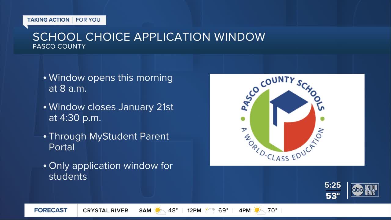 Pasco County school choice applications open Thursday