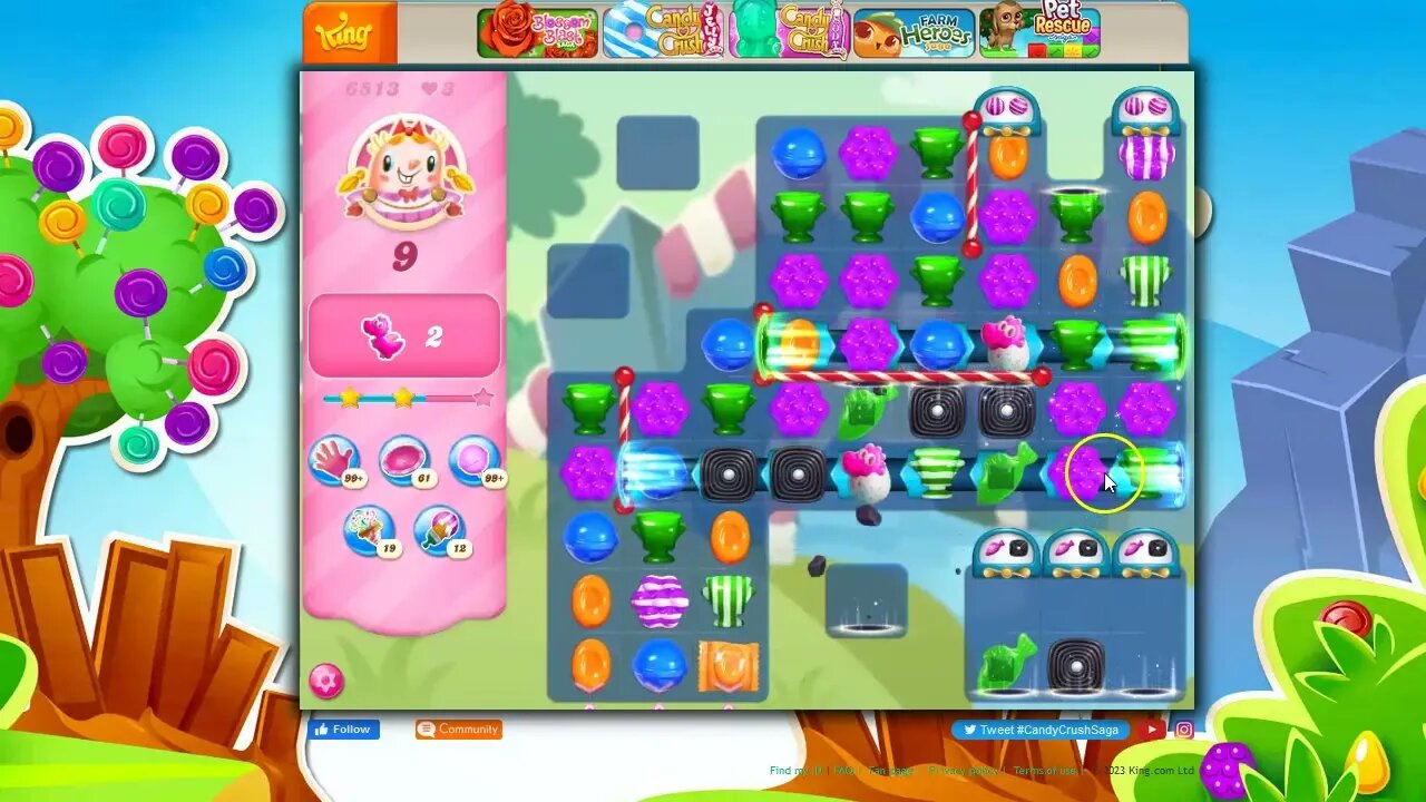 Candy Crush Level 6513 Talkthrough, 22 Moves 0 Boosters