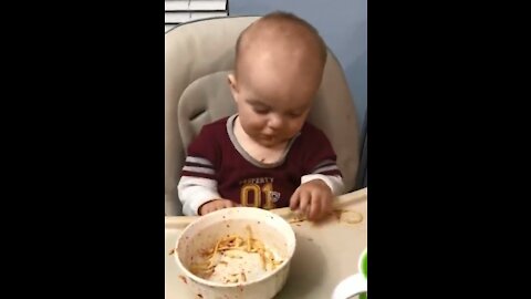 Little baby falling asleep funny video