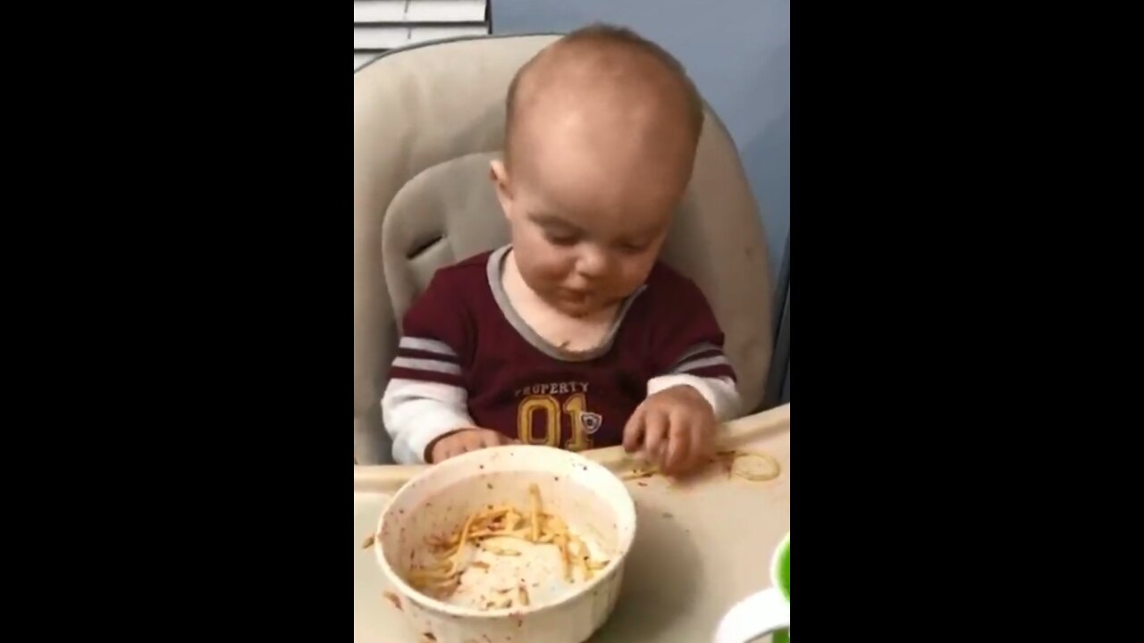 Little baby falling asleep funny video