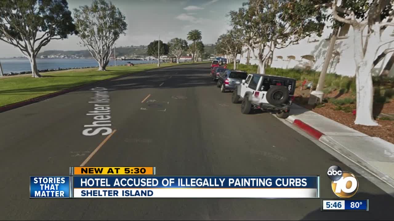 Shelter Island hotel accused of illegally painting curb red