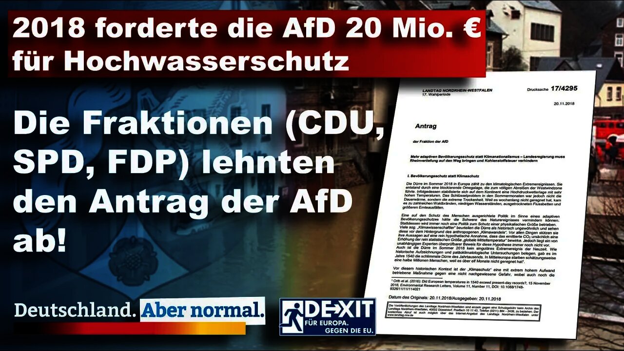 Bereits 2018 forderte die AfD 20 Mio. € für Hochwasserschutz