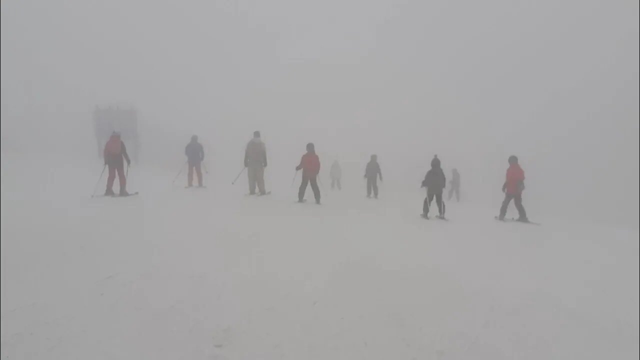 Mont Tremblant skiing Part 2 - rain, fog, snow and 4 mile trail